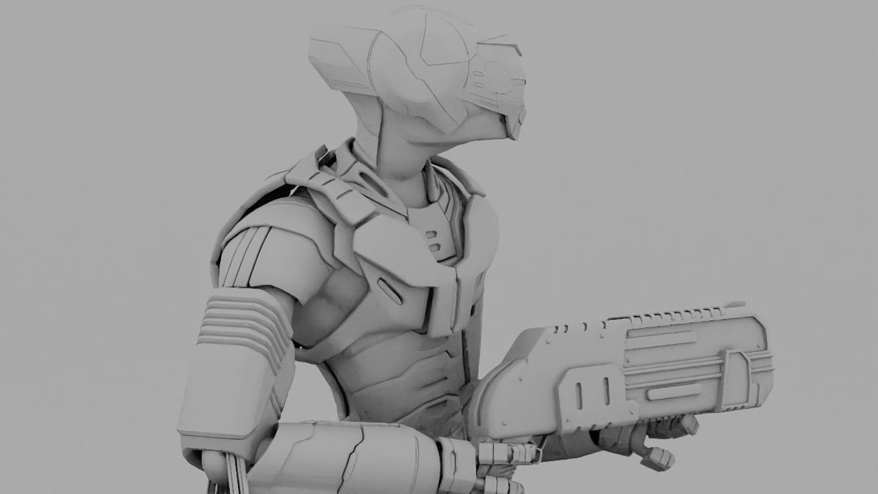 Alien Trooper rigged character 3D model_25