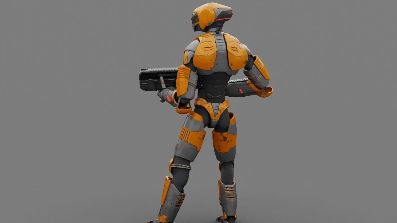 Alien Trooper rigged character 3D model_19