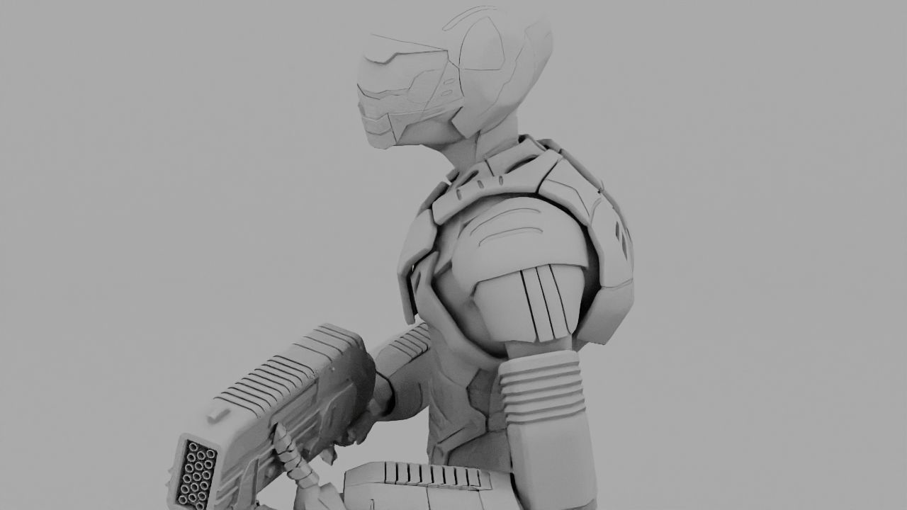 Alien Trooper rigged character 3D model_28