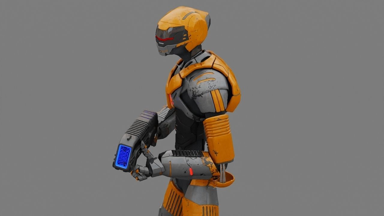 Alien Trooper rigged character 3D model_11