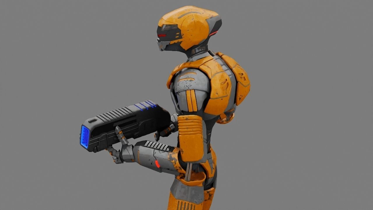 Alien Trooper rigged character 3D model_10