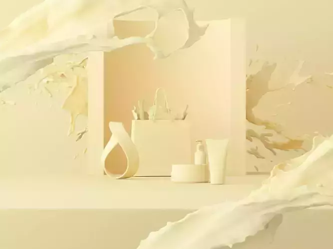 Scene for small shopping and beauty cosmetics 