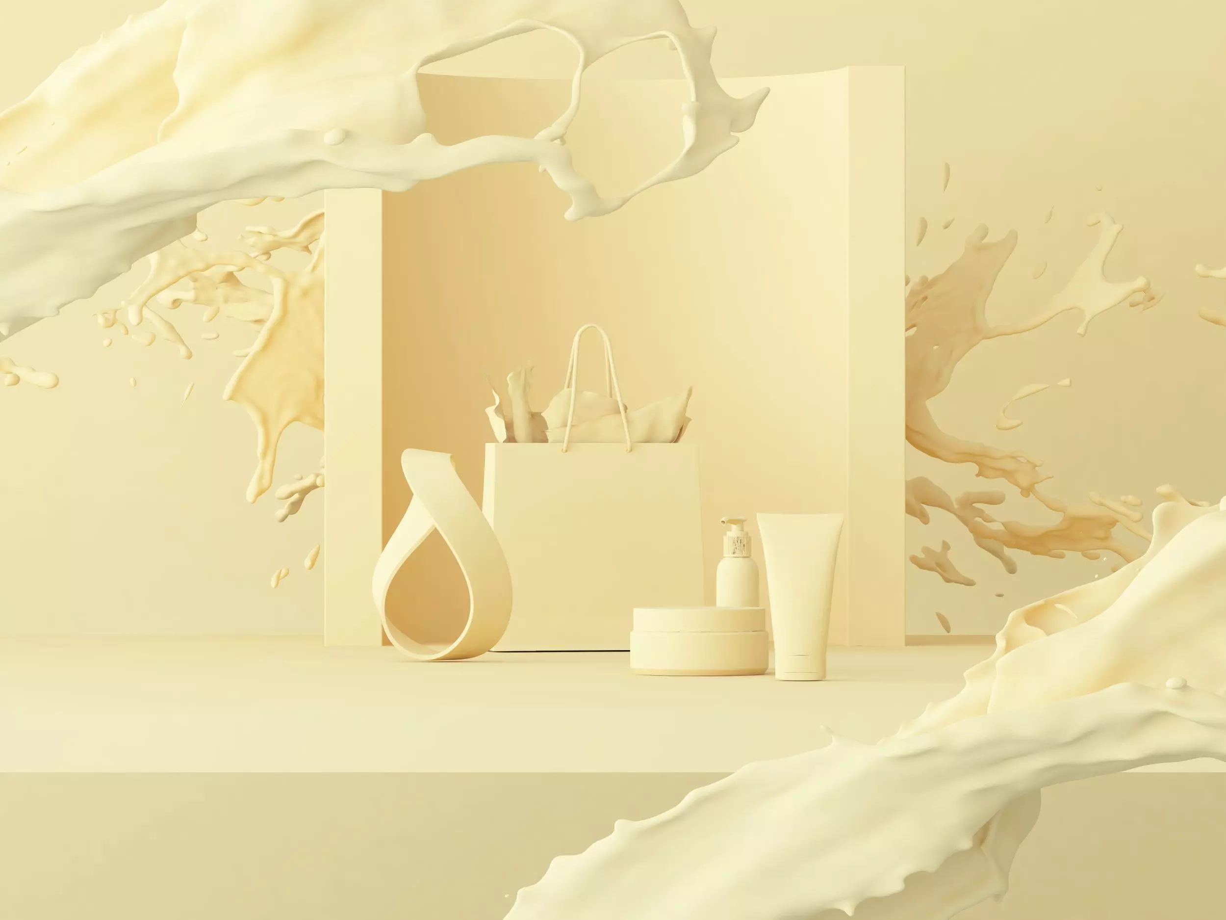 Scene for small shopping and beauty cosmetics 3D model