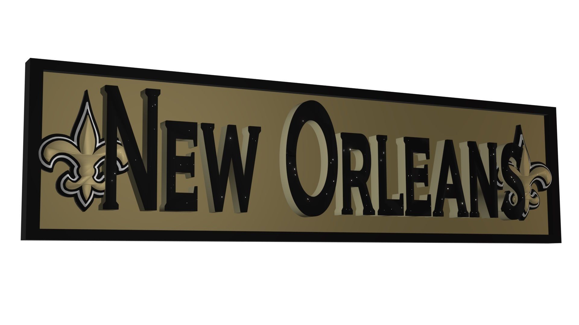 New Orleans banner 2 3D model_3