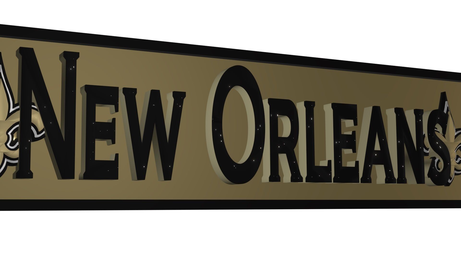 New Orleans banner 2 3D model_2