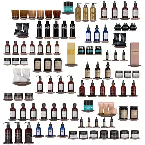 Collection of accessories for the bathroom beauty salon 