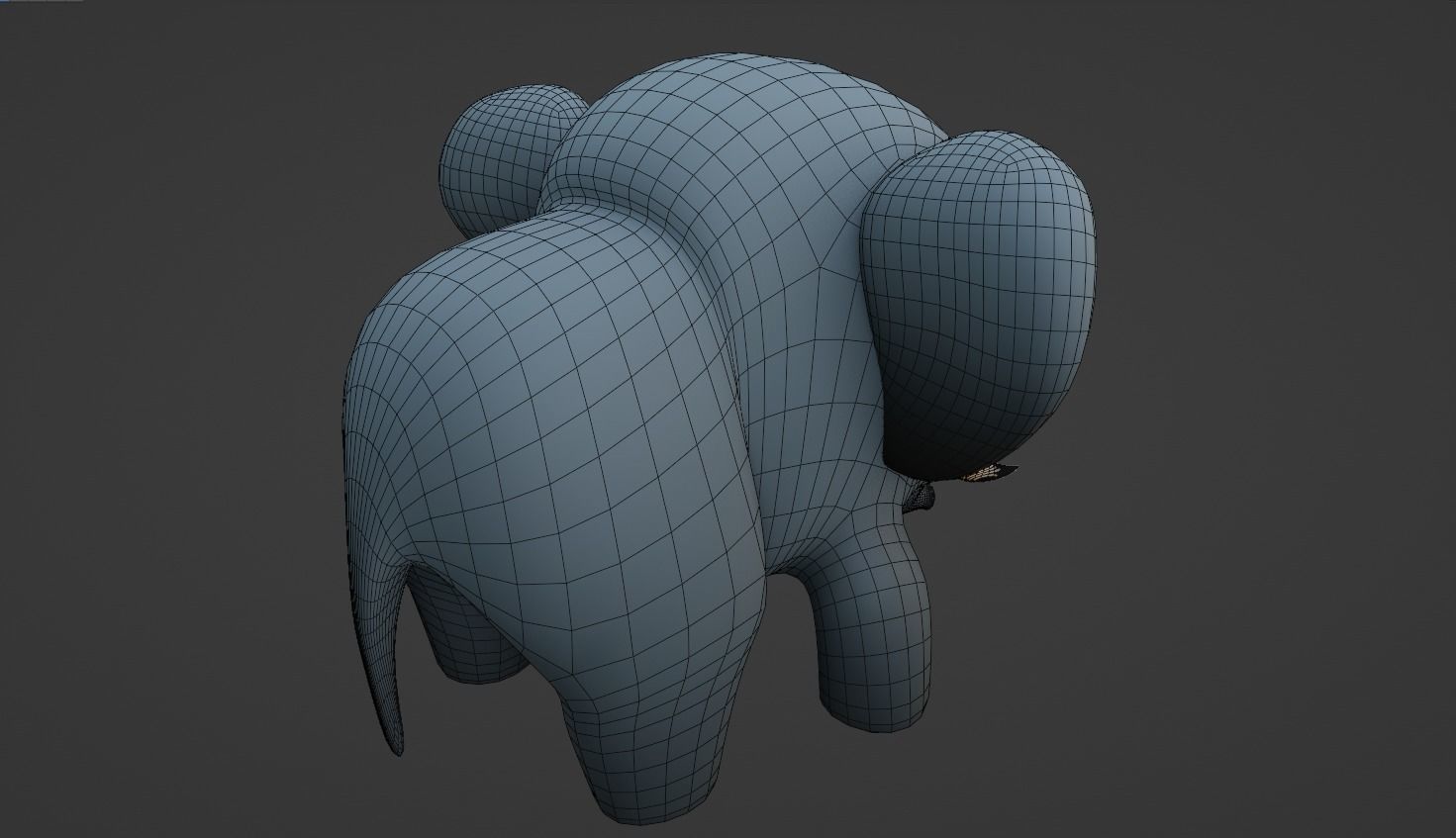 Cartoon Elephant Not Rigged 3D model_6