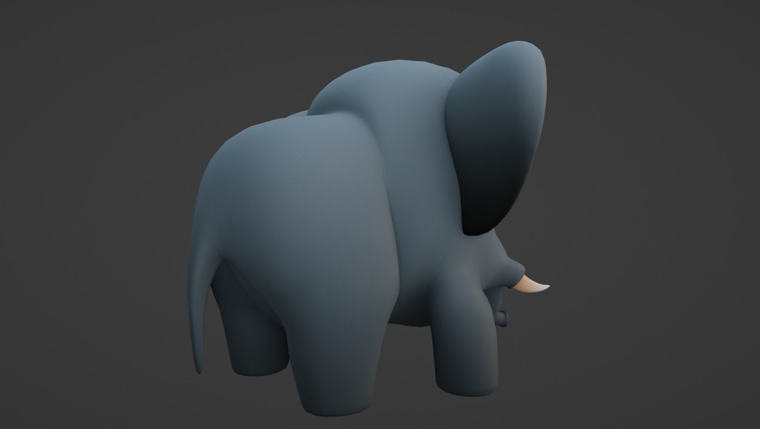 Cartoon Elephant Not Rigged 3D model_1