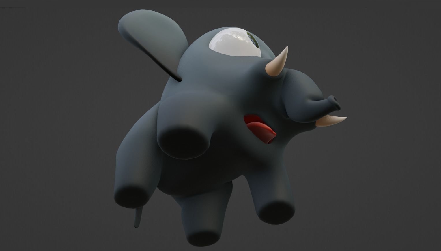 Cartoon Elephant Not Rigged 3D model_2
