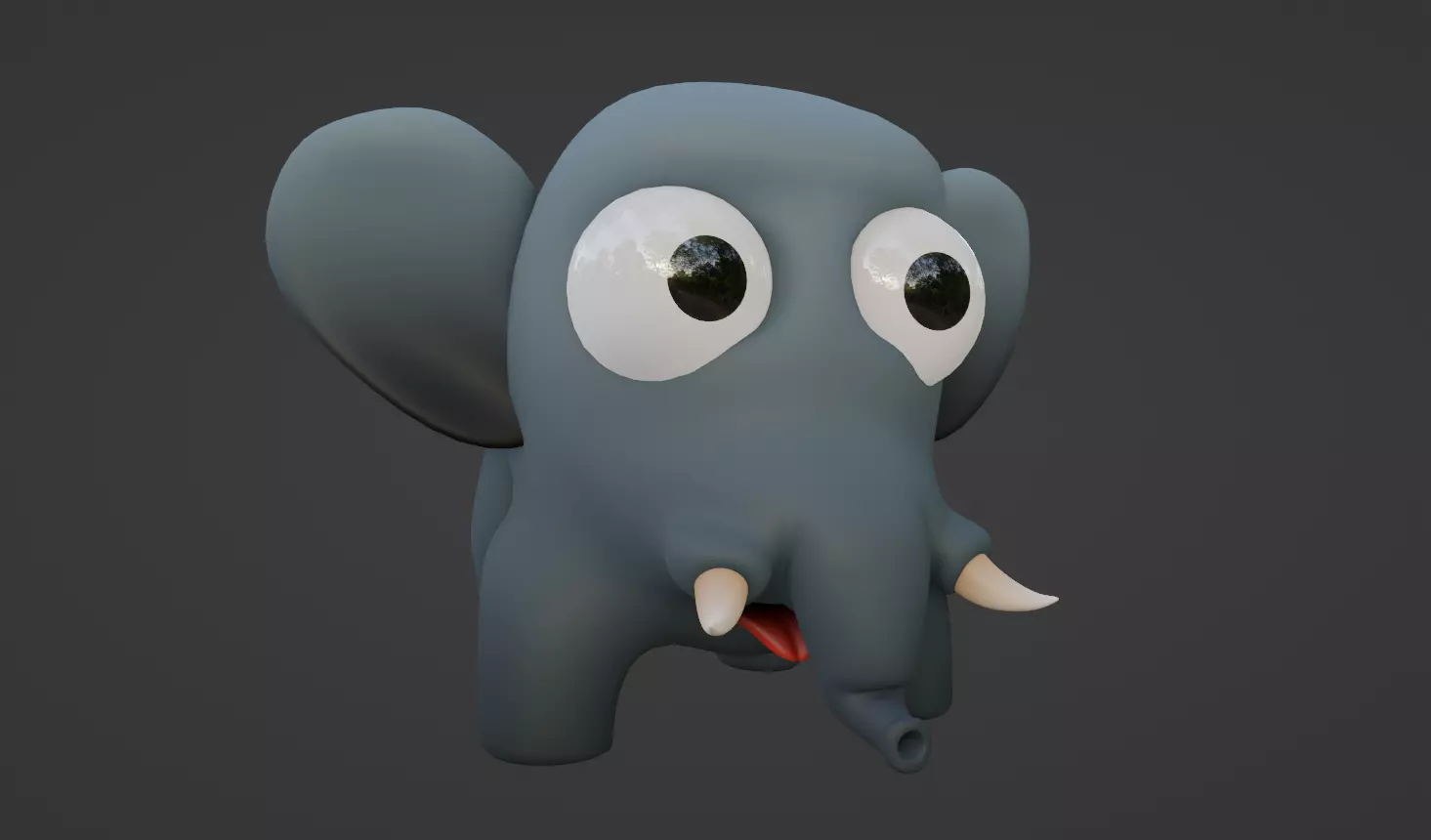 Cartoon Elephant Not Rigged 3D model_0