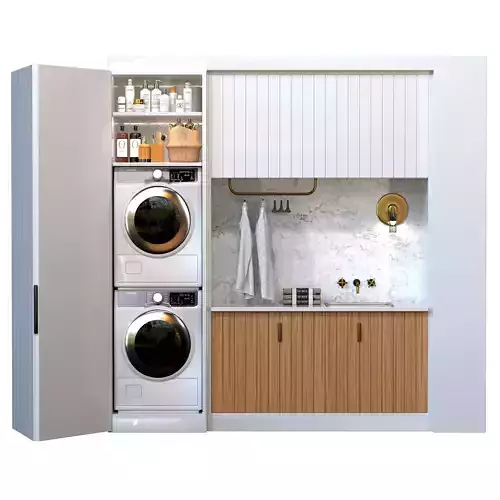 Laundry room with cosmetics