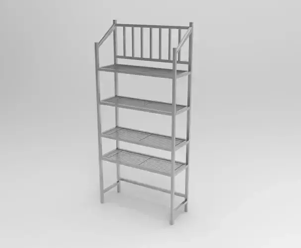 Book Case Metal VR AR Low-poly 3D model