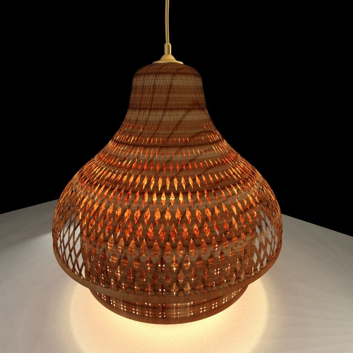 Chinese red lantern 3D model_2