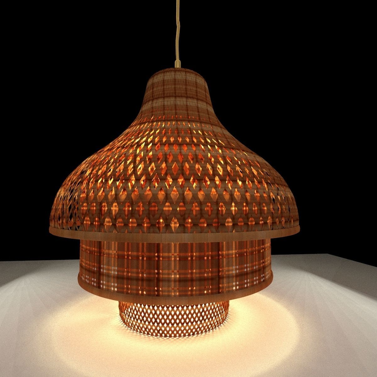 Chinese red lantern 3D model_1