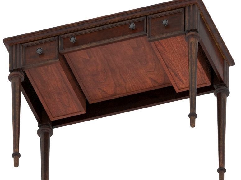 red antique table 3D model_5