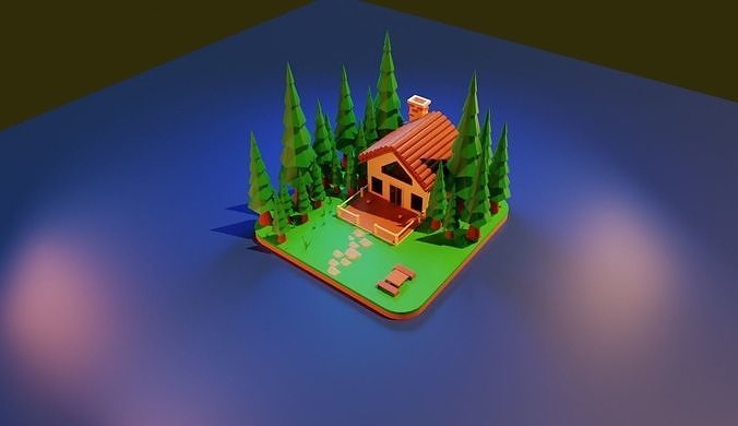 Peace house in forest Free 3D model