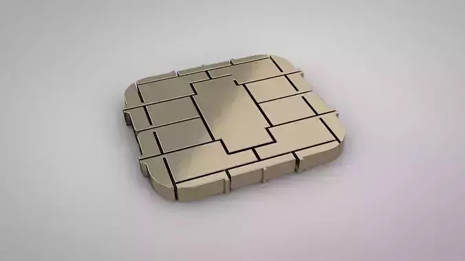 SIM card or credit card concept - card microchip 3D model