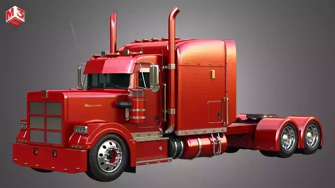 57P Semi Truck - Ultra Cab Sleeper Truck - Custom 3D model