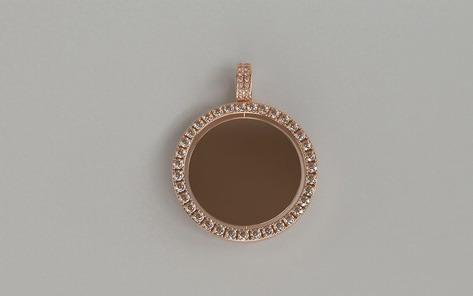 Spinning Picture Pendant - 3mm Stones - LARGE 3D print model