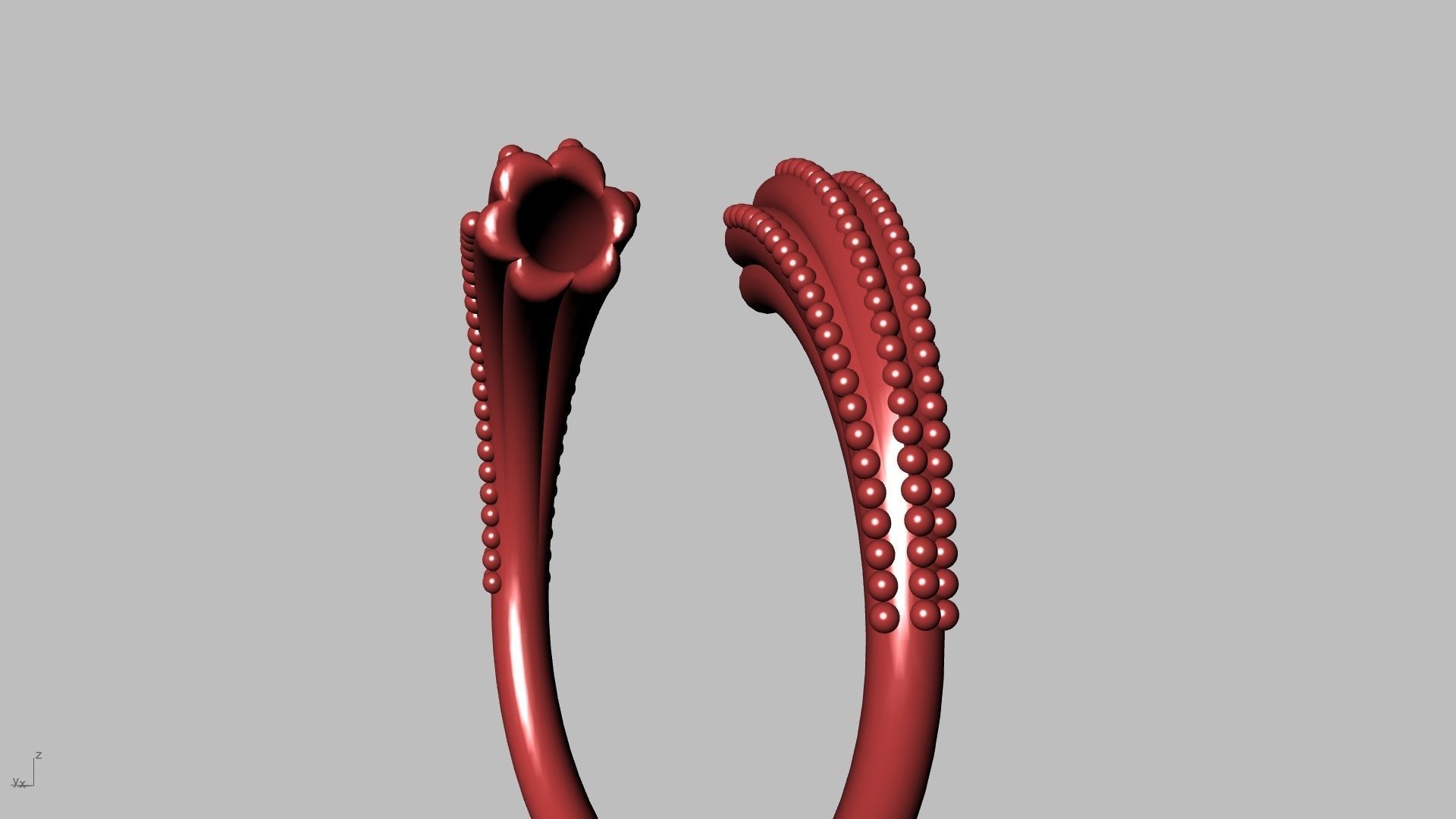 milgrain bypass flower ring stl verified  3D print model_15