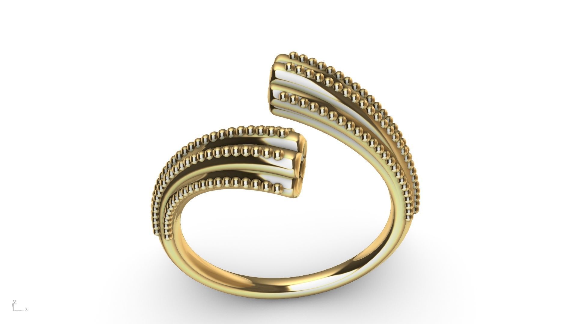 milgrain bypass flower ring stl verified  3D print model_2