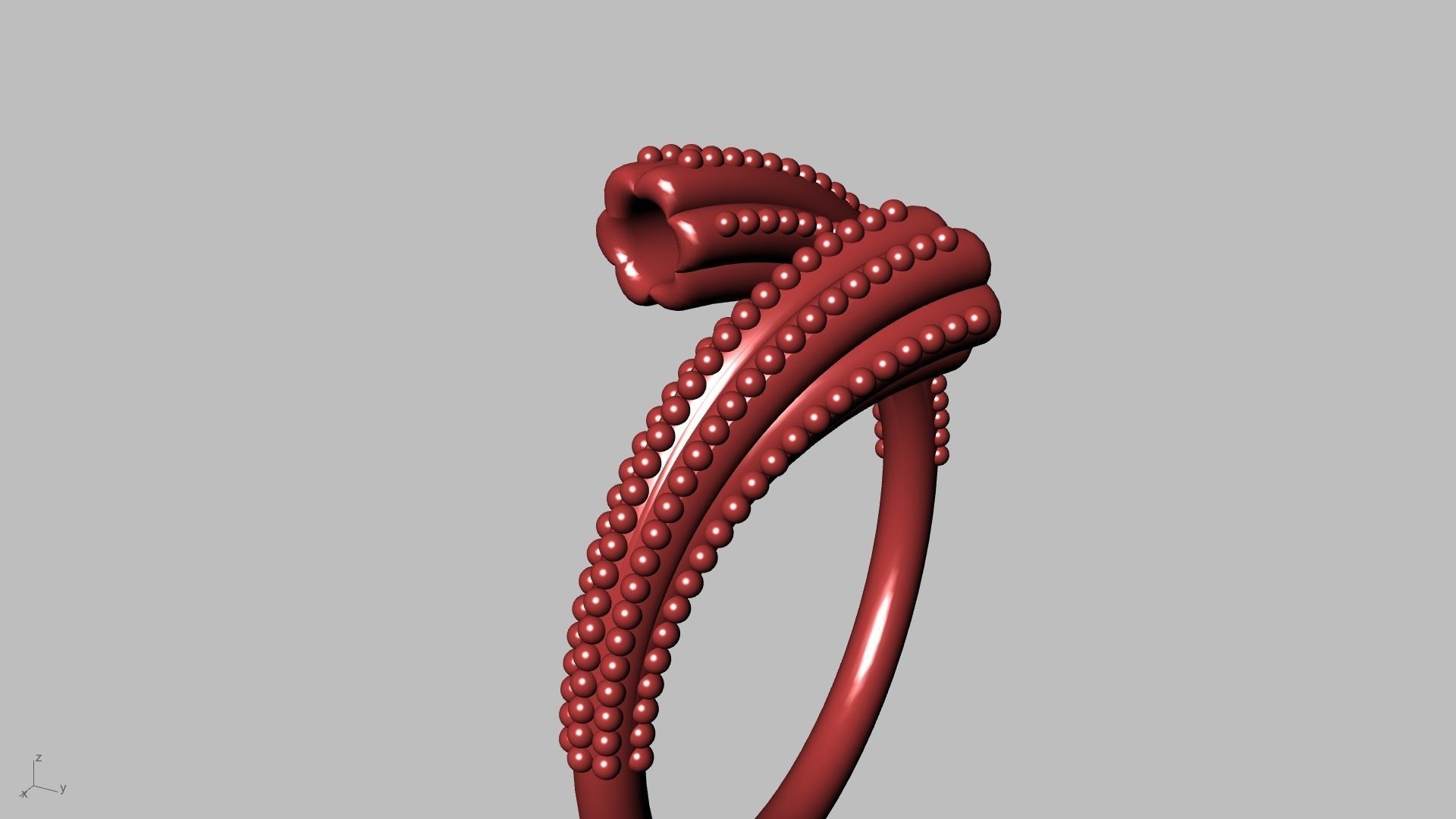 milgrain bypass flower ring stl verified  3D print model_16