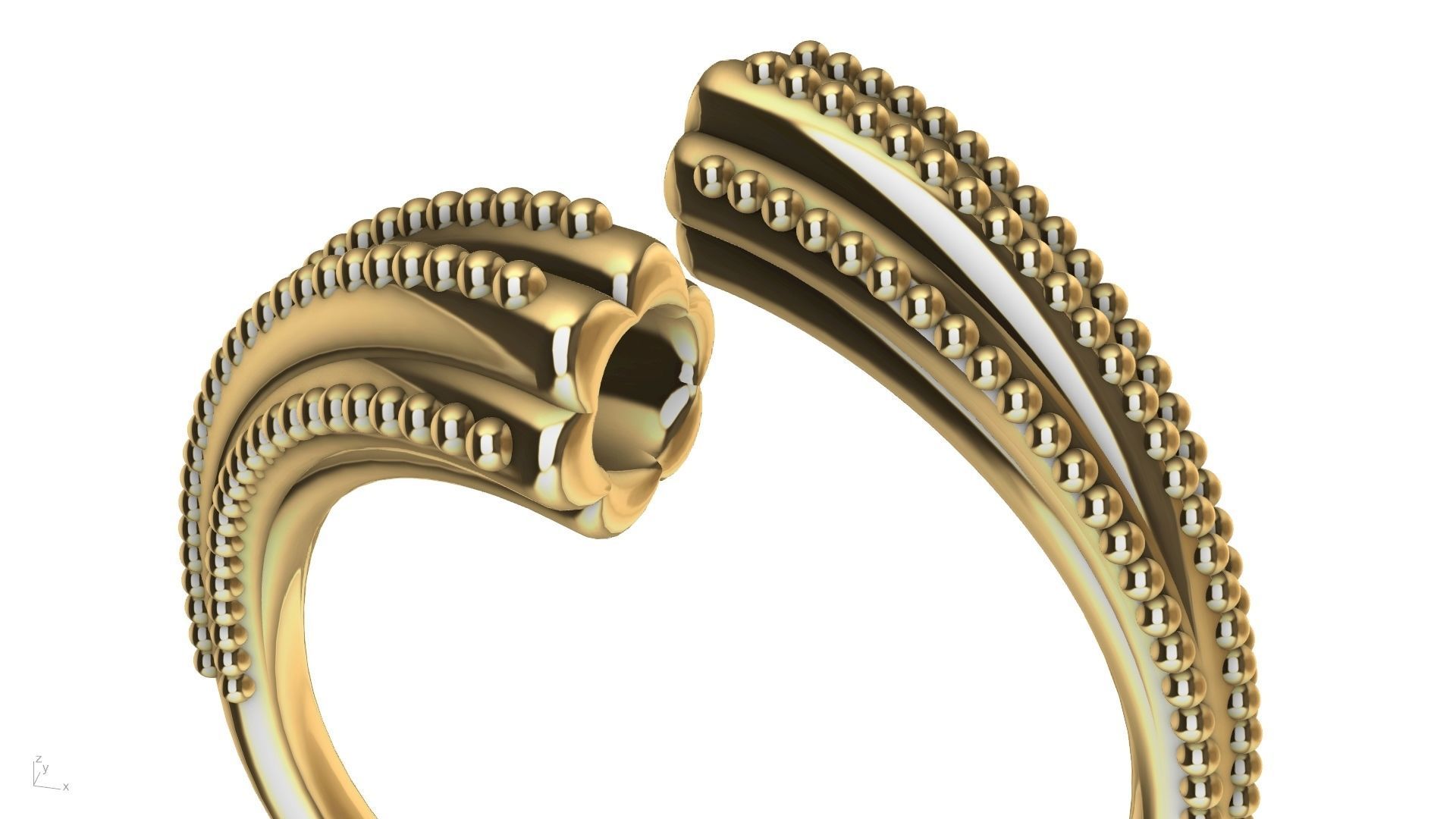 milgrain bypass flower ring stl verified  3D print model_7