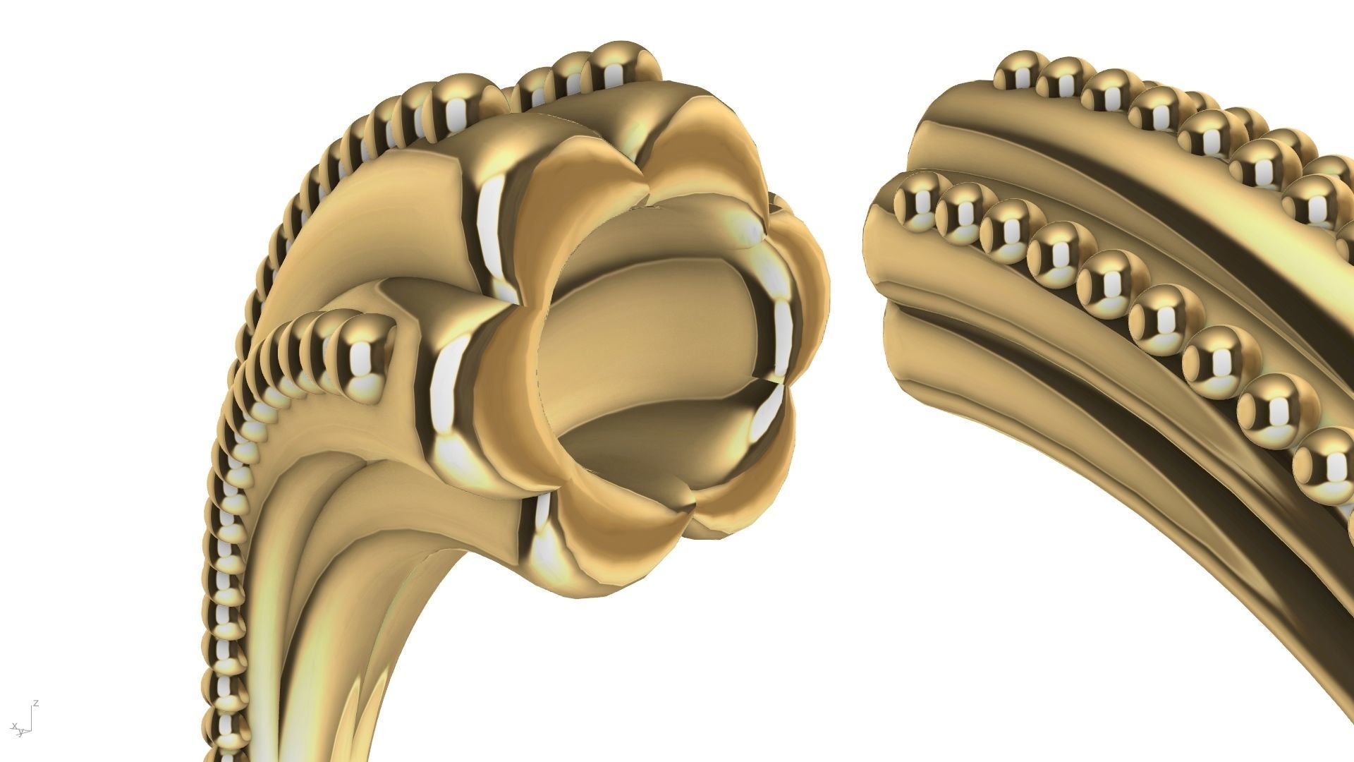 milgrain bypass flower ring stl verified  3D print model_10