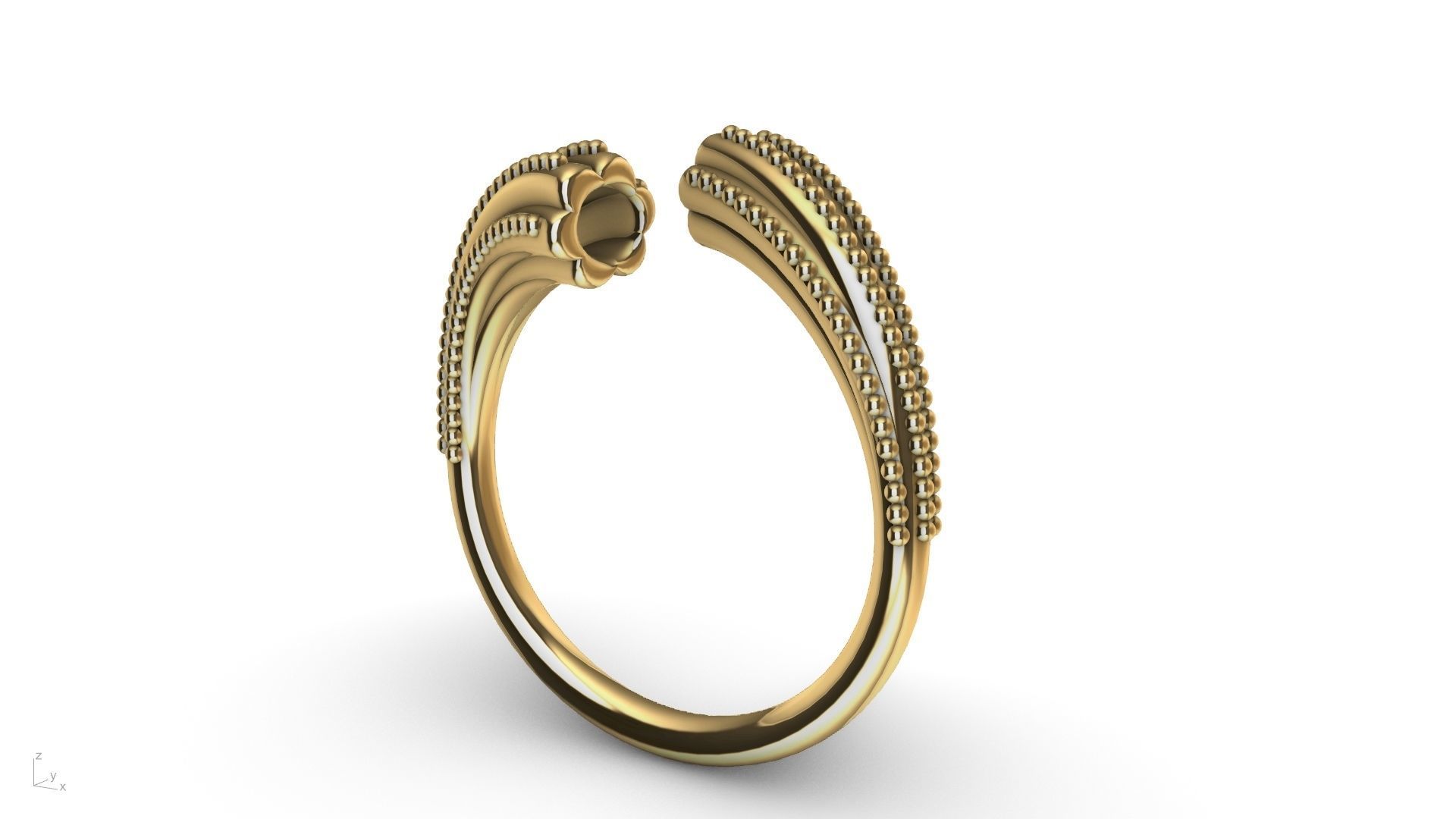 milgrain bypass flower ring stl verified  3D print model_4