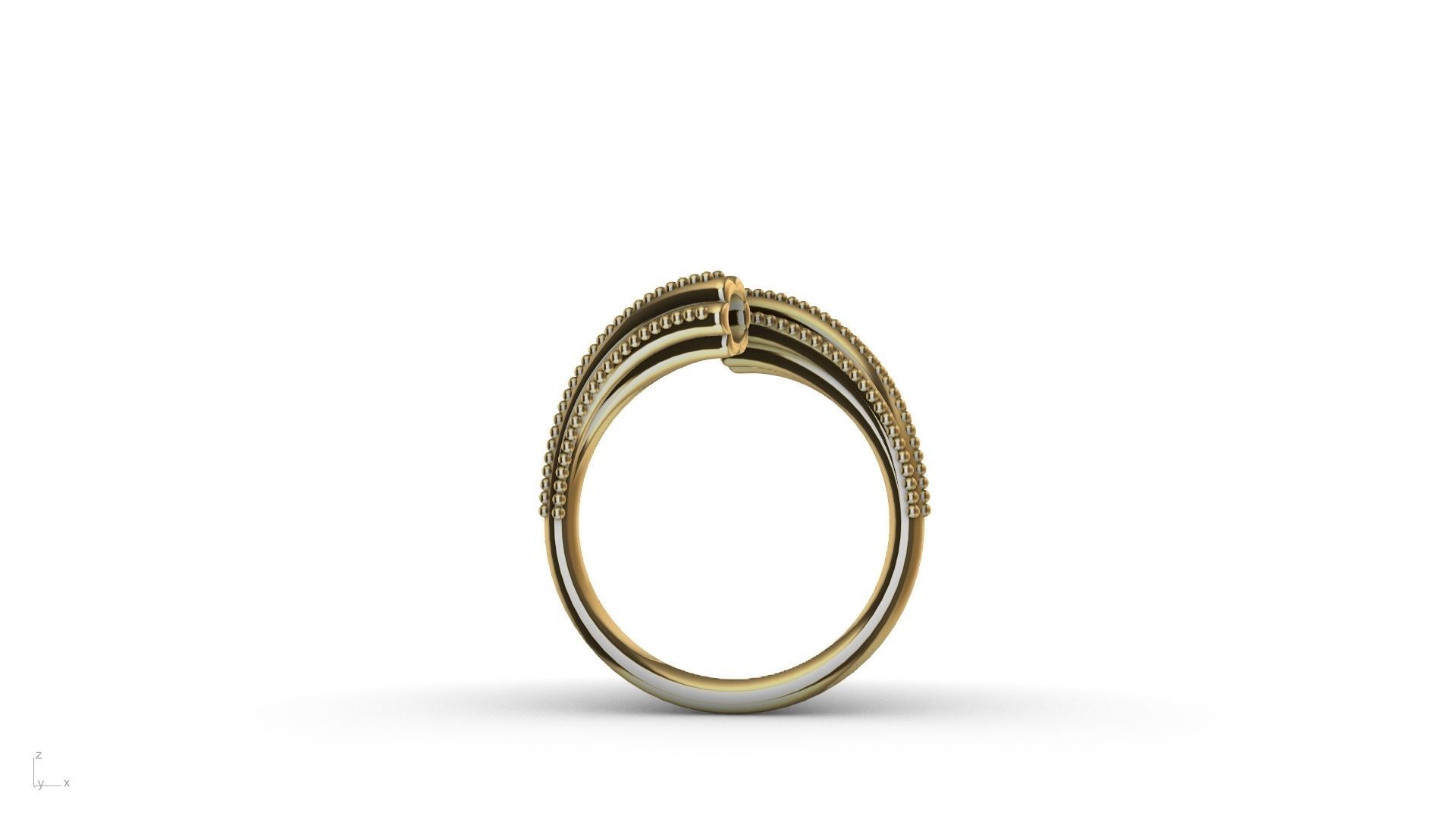 milgrain bypass flower ring stl verified  3D print model_3