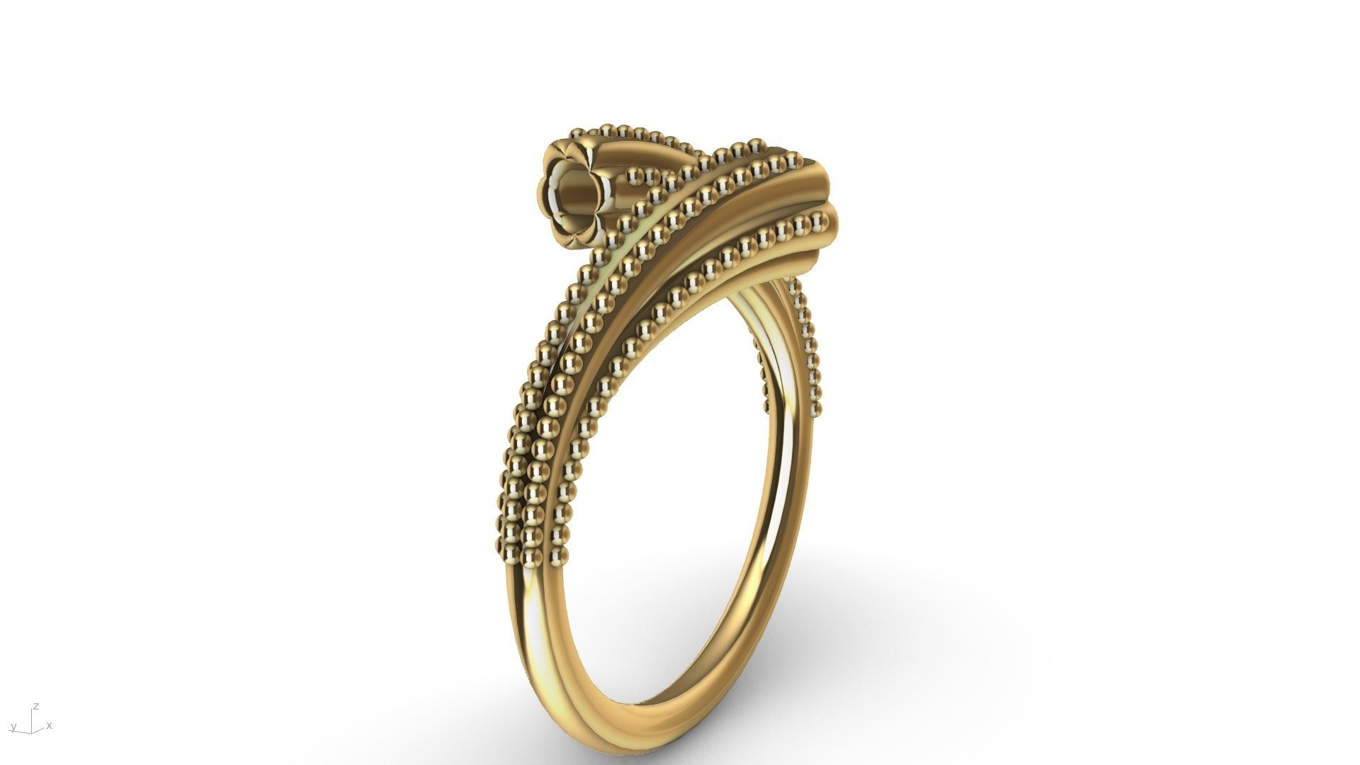 milgrain bypass flower ring stl verified  3D print model_5