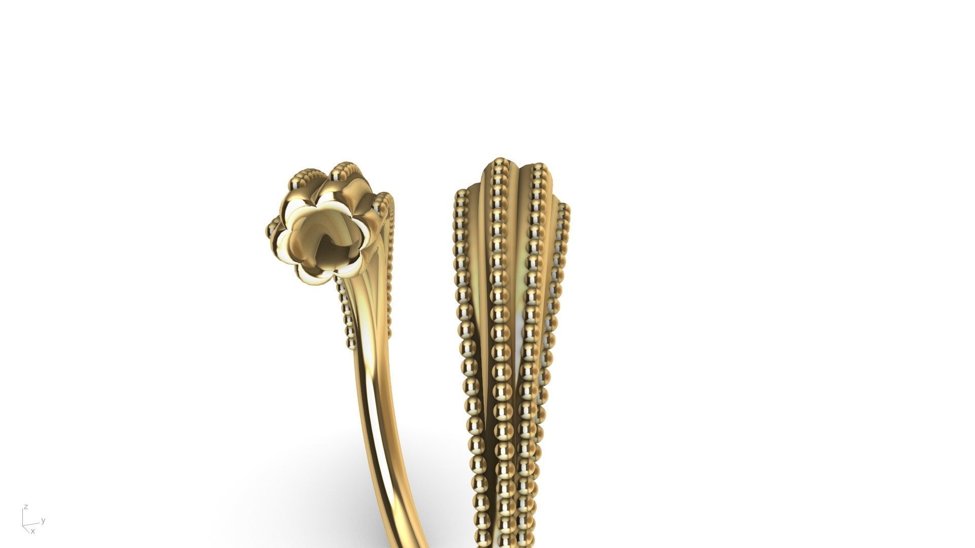 milgrain bypass flower ring stl verified  3D print model_12