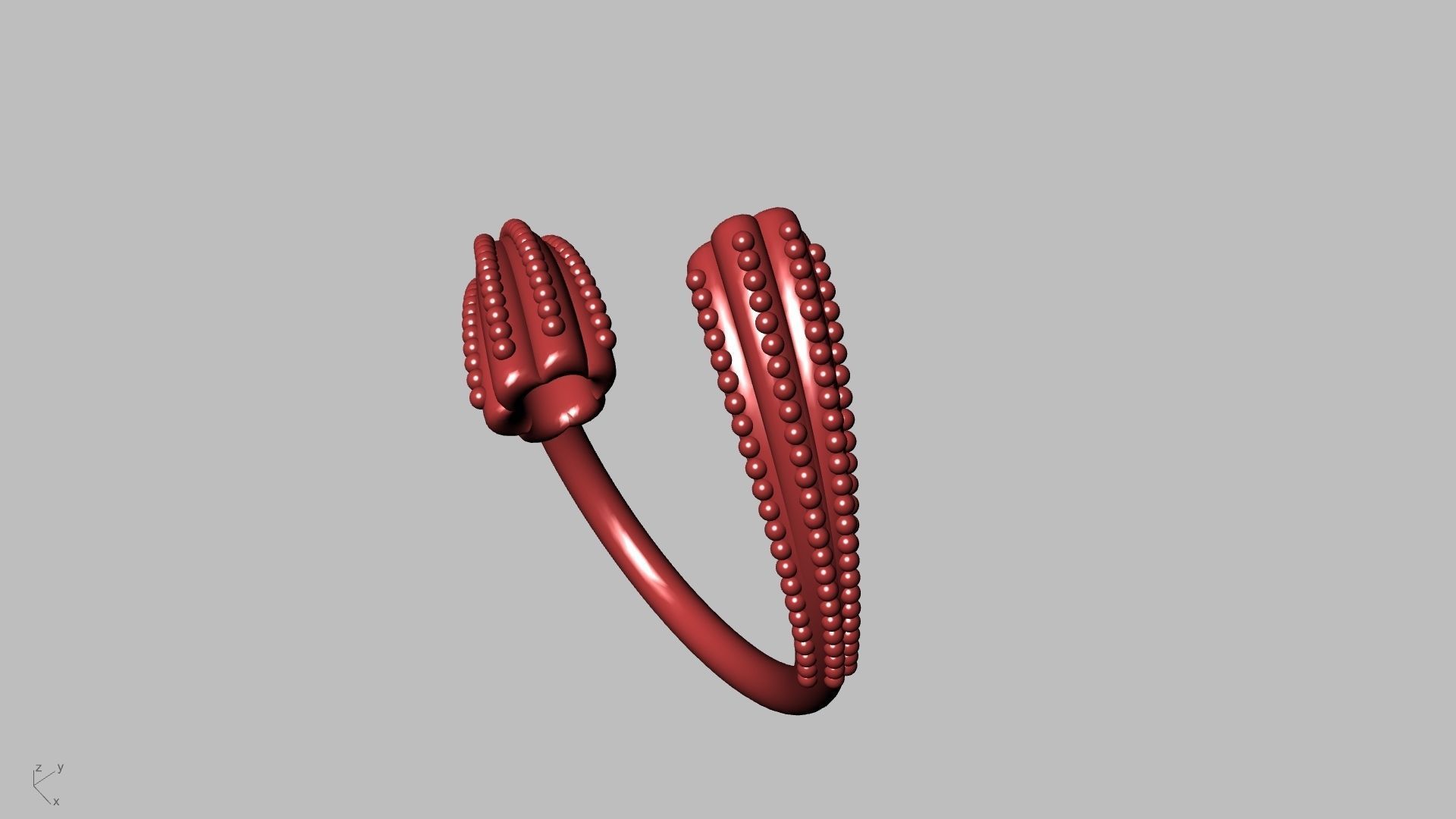 milgrain bypass flower ring stl verified  3D print model_13