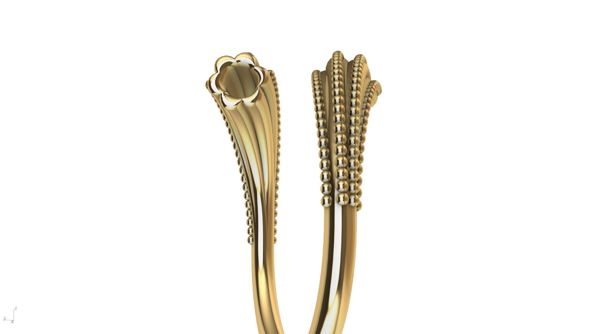 milgrain bypass flower ring stl verified  3D print model_9