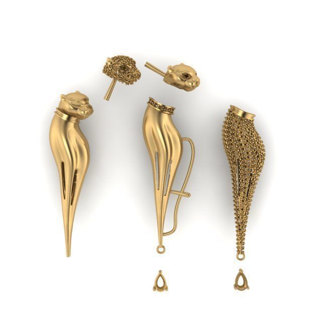 panther necklace 3D print model_1