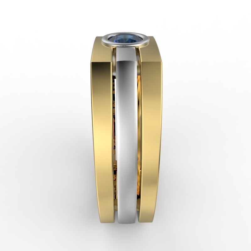 Huge Massive Mens Ring Signet Round Gemstone 3D Print Model 3D print model_4