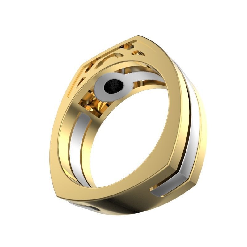 Huge Massive Mens Ring Signet Round Gemstone 3D Print Model 3D print model_2