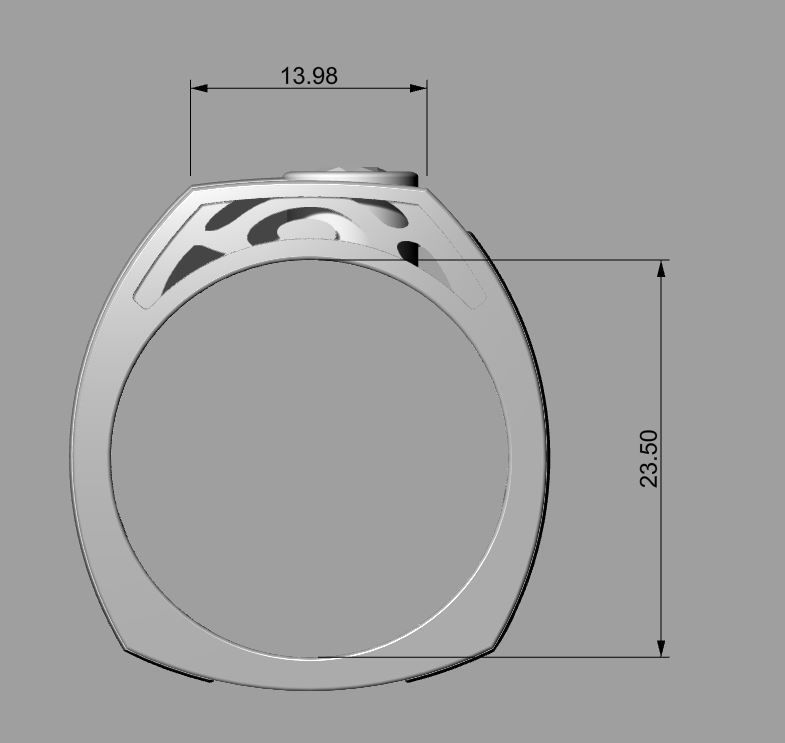 Huge Massive Mens Ring Signet Round Gemstone 3D Print Model 3D print model_12