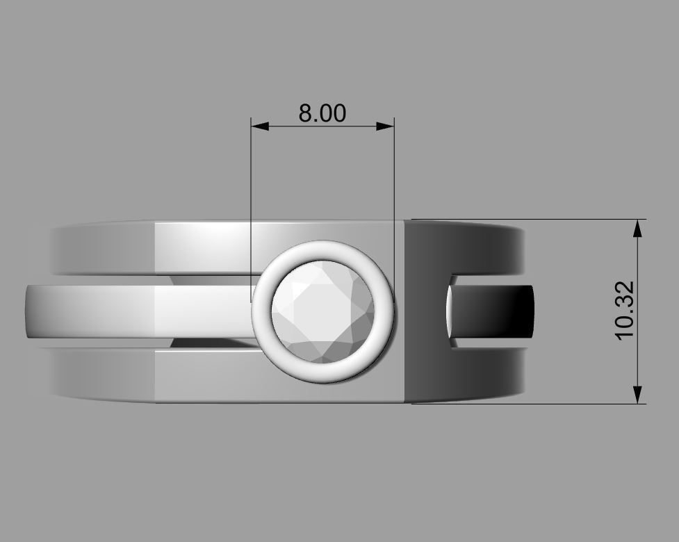 Huge Massive Mens Ring Signet Round Gemstone 3D Print Model 3D print model_11