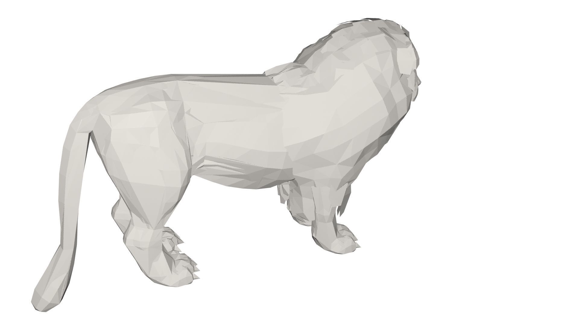 Lion Wild animal Low-poly 3D model_4