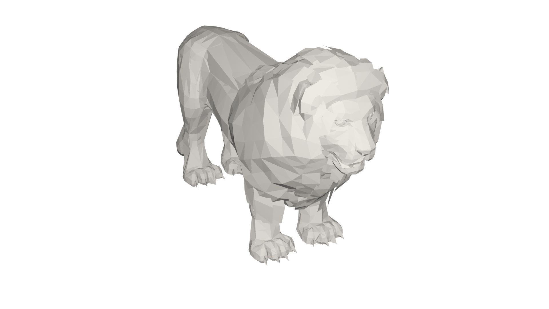 Lion Wild animal Low-poly 3D model_2