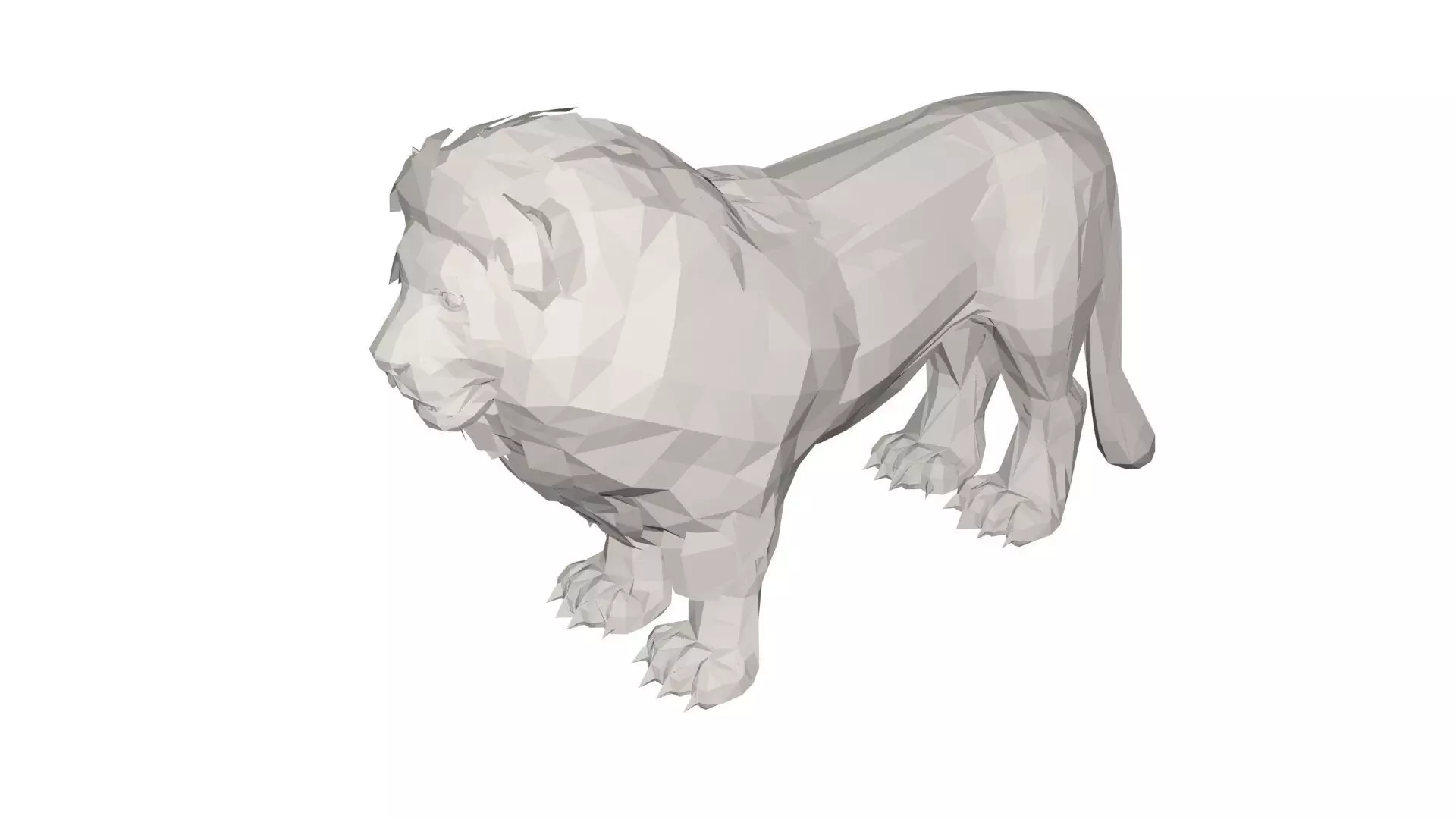 Lion Wild animal Low-poly 3D model_0