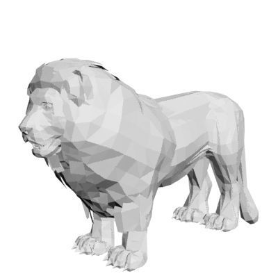 Lion Wild animal Low-poly 3D model_8