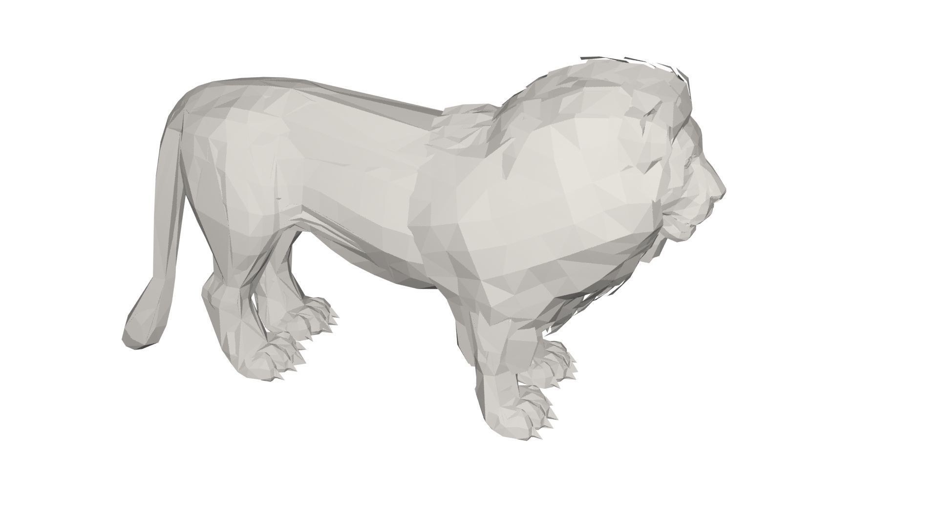 Lion Wild animal Low-poly 3D model_3