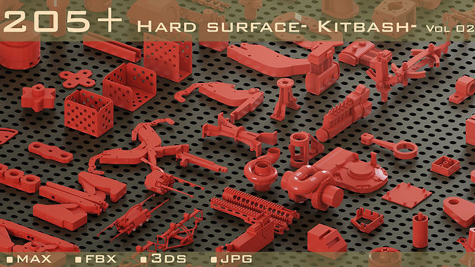 205 Hard surface-kitbash-Vol 02 Low-poly 3D model