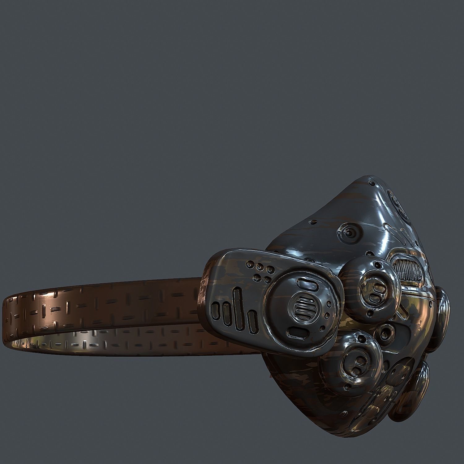 Gas mask helmet 3d model scifi Low-poly Low-poly 3D model Low-poly 3D model_4