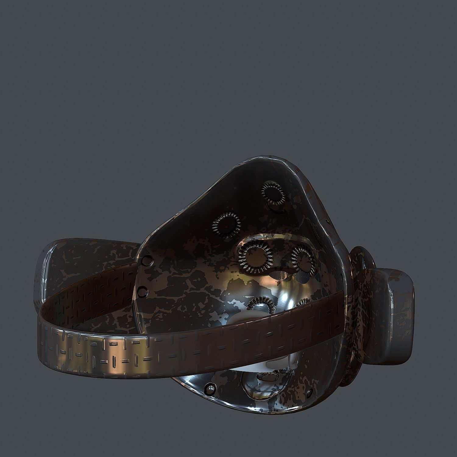 Gas mask helmet 3d model scifi Low-poly Low-poly 3D model Low-poly 3D model_5