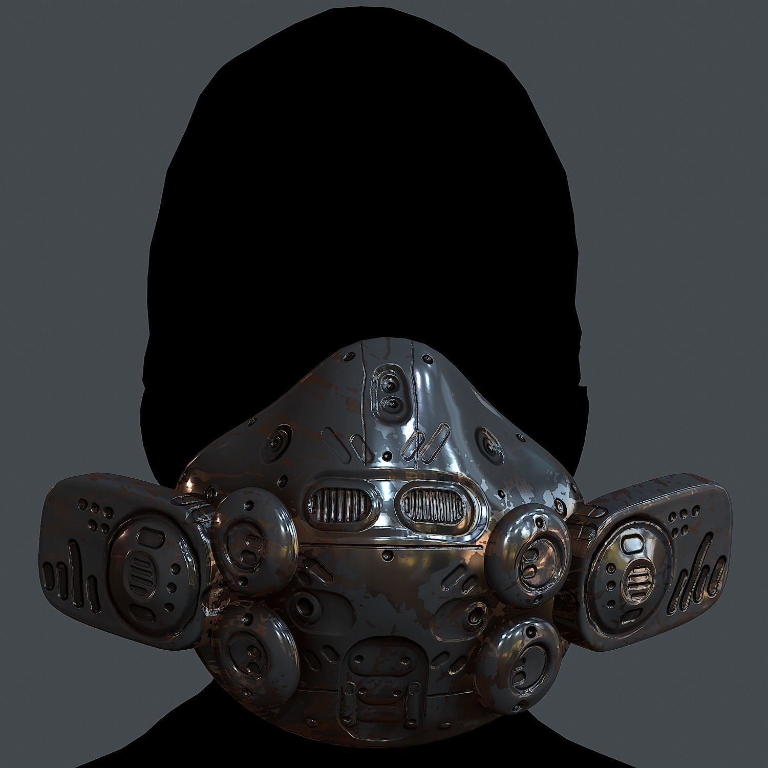 Gas mask helmet 3d model scifi Low-poly Low-poly 3D model Low-poly 3D model_2