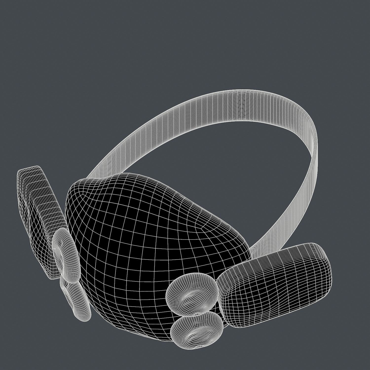 Gas mask helmet 3d model scifi Low-poly Low-poly 3D model Low-poly 3D model_9