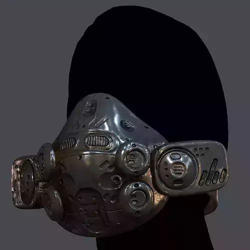 Gas mask helmet 3d model scifi Low-poly Low-poly 3D model
